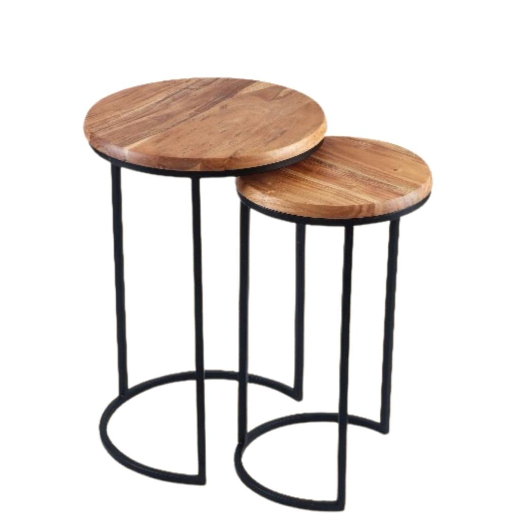 Round Iron Side Table (set Of 2) - Krimadh