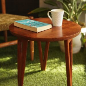 [MIS-003] European Style Side Table | Antique Side Table | Premium Home Decor | Buy Round Side Table | Wooden Table | Home Furniture | End Table | Krimadh Products