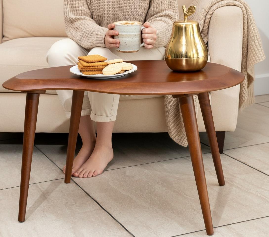 Cashew Shaped Coffee Table | Hand Designed Table | Online Wooden Product | Best Wooden Product | Krimadh Products | Coffee Table for Home Kitchen or Dining Room And Bed Room | Office Coffee Table | Primum Coffee Table