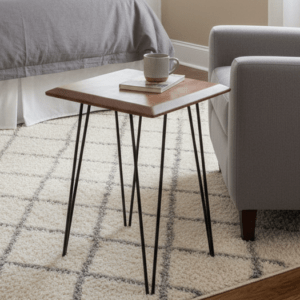 [MIS-009] Metric Side Table  | Hand Designed Side Table | Online Wooden Product | Best Wooden Product | Krimadh Products | Side Table for Home Kitchen or Dining Room And Bed Room | Office Side Table | Premium Side Table