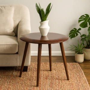 [ MICT- 003 ] Walnut Elegant Classy Coffee Table  | Hand Designed Stool | Online Wooden Product | Best Wooden Product | Krimadh Products | Coffee Table for Home Kitchen or Dining Room And Bed Room | Office Coffee Table