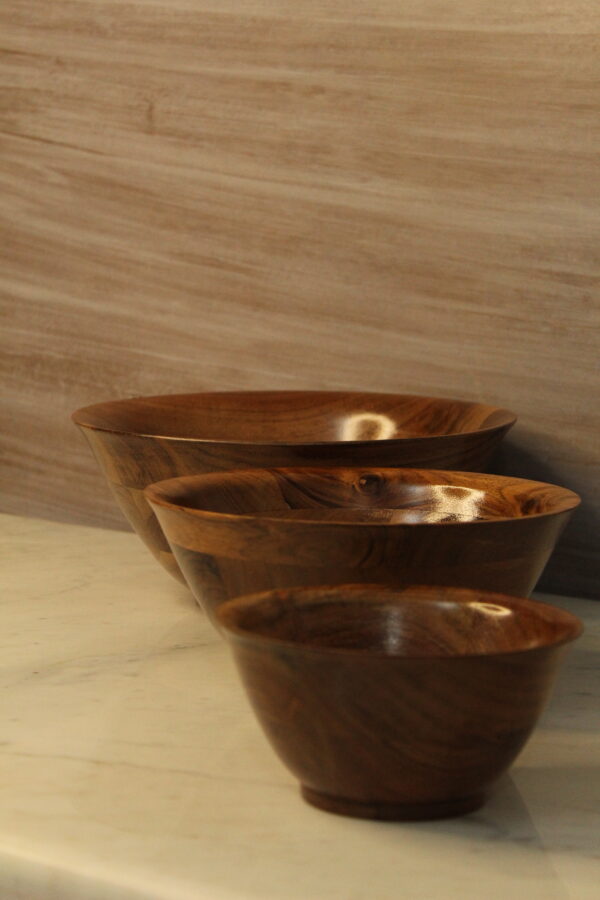 SET OF 3 SERVING WOODEN BOWL | KITCHEN ACCESSORIES | WOODEN BOWL | KITCHEN BOWLS | PREMIUM WOODEN BOWLS | KRIMADH PRODUCTS | WOODEN PRODUCT