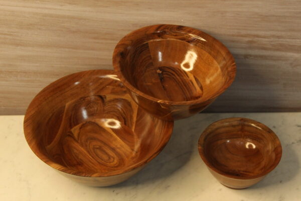 SET OF 3 SERVING WOODEN BOWL | KITCHEN ACCESSORIES | WOODEN BOWL | KITCHEN BOWLS | PREMIUM WOODEN BOWLS | KRIMADH PRODUCTS | WOODEN PRODUCT