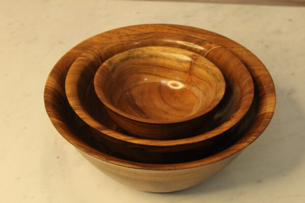 SET OF 3 SERVING WOODEN BOWL | KITCHEN ACCESSORIES | WOODEN BOWL | KITCHEN BOWLS | PREMIUM WOODEN BOWLS | KRIMADH PRODUCTS | WOODEN PRODUCT