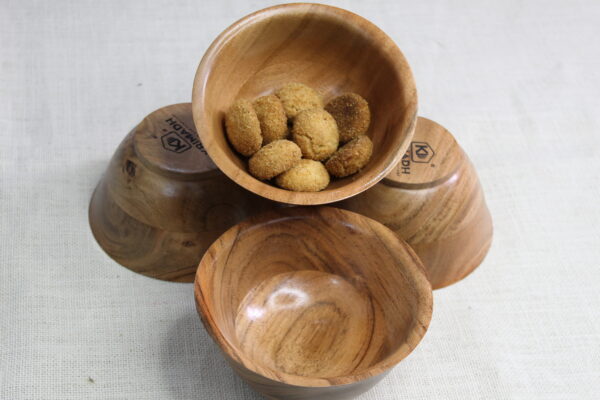 SET OF 3 SERVING BOWL BROWN | WOODEN BOWL | KITCHEN APPLIANCES | SERVING BOWL | MANGIFERA INDICA SERVING BOWL | KRIMADH PRODUCTS | KITCHEN APPLIANCES