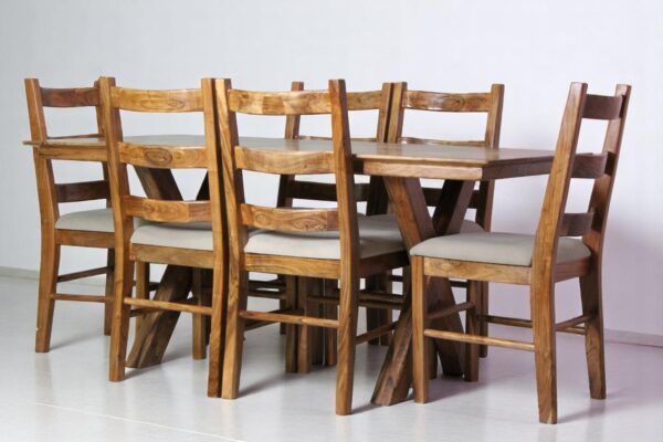 6 SEATER X SHAPED ELEGANT DINING TABLE | DINING TABLE | BUY DINNER TABLE | PREMIUM WOODEN TABLE | KRIMADH PRODUCTS