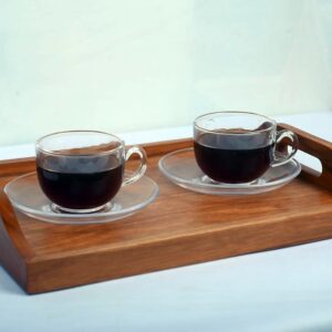 Rectangular Premium Class Serving Tray | Online Wooden Product | Best Wooden Product | Krimadh Products | Class Serving Tray for Home Kitchen or Dining Room And Bed Room |  Class Serving Tray - 16x10x3 Inch