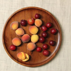 KRIMADH ROUND SERVING TRAY | MANGO WOOD (MANGIFERA INDICA) | BROWN FINISH | 12x12x1 INCH