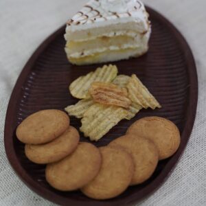 Wooden Oval Platter Set of 3 | Mango Wood (Mangifera Indica) | Natural Brown Finish