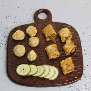 Wooden Platter Set of 2 | Natural Brown Finish | Durable & Food-Safe
