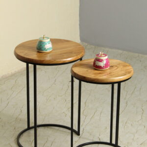 [MIS-005] Round Iron Side Table (Set of 2) | Buy Side Tables | Set Of 2 Tables | Home Decor Items | Interior Decoration | Krimadh Prodcuts | Round Tables | Premium Tables - S