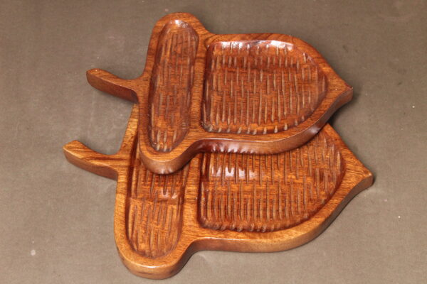 Wooden Acorn Platter Set of 2 | Natural Brown Finish | Handcrafted & Food-Safe