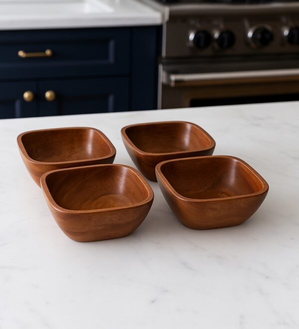 Wooden Salad Bowl Set of 2 | Acacia Wood | Natural Finish | Durable & Food-Safe