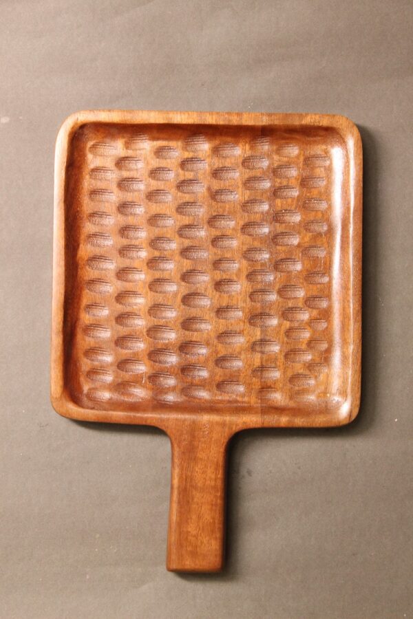 Wooden Square Platter Set of 3 | Mango Wood (Mangifera Indica) | Natural Brown Finish