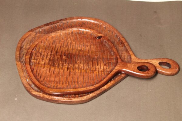 Wooden Pizza Server Set of 2 | Mango Wood (Mangifera Indica) | Natural Brown Finish