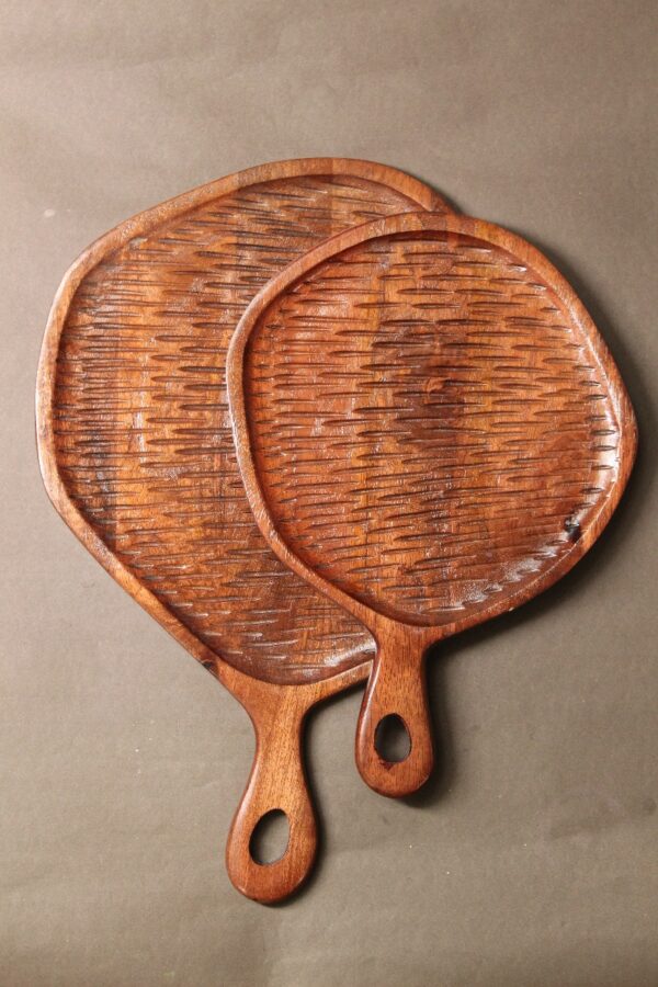 Wooden Pizza Server Set of 2 | Mango Wood (Mangifera Indica) | Natural Brown Finish