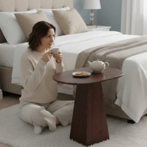 [MIS-023] Modern Oval Wooden Side Table | Krimadh Home Decor