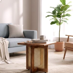 MIS-032 | KRIMADH Mid-Century Modern Square Accent Side Table for Home & Office